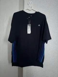 完売！新品 アディダスTシャツ シンプルSネイビ ー　スリーストライプス