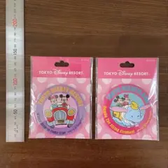 東京ディズニーランド　ミッキー　ミニー　ダンボ　缶バッジ