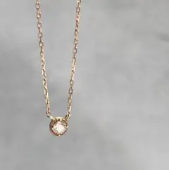 最終お値下げ!アガット フリルダイヤネックレス k18 0.07ct agete