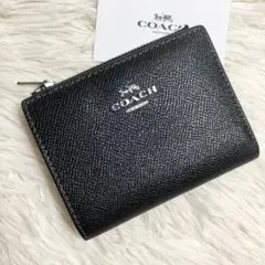 【美品】COACH コンパクトウォレット ブラック