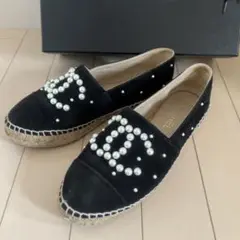 CHANEL エスパドリーユ パール ブラック サイズ37