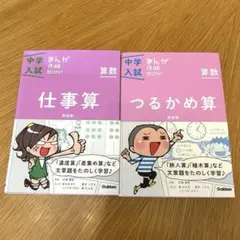 中学入試 算数 参考書 2冊セット マンガ攻略本 仕事算 つるかめ算 楽しく学習