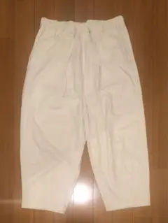【即日発送】ワイドバルーンパンツ ホワイト 薄素材 cotton 平置き40cm