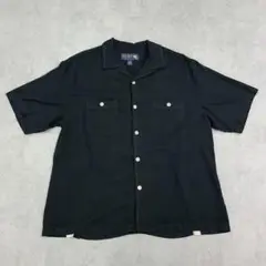 NAT NAST　オープンカラー　シルク　ボックス　半袖シャツ　古着　ブラックL
