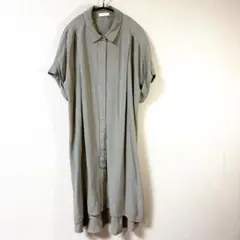 【アースミュージック&エコロジー】シャツカラーチュニック半袖ワンピース