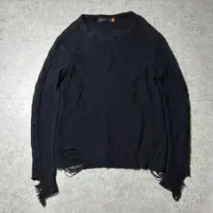 UNDERCOVER グランジ ダメージ加工 コットンニット ブラック y2k