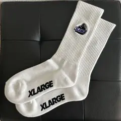 XLARGE ホワイトリブソックス DON’T FRONT 25-27cm