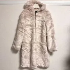y2k【 F21 フェイクファー ロング コート 】薄ピンク
