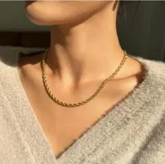チェーン ネックレス ゴールド ステンレス ツイストロープ アクセサリー