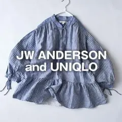 JWアンダーソン×ユニクロ リネン コットン シャツ ブラウス ブルー 麻 A1