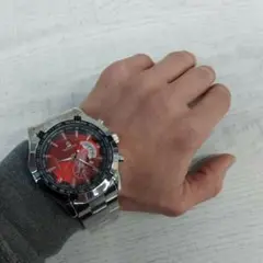 デユアル WEIGUAN 腕時計メンズ ラグジュアリーステンレス 赤