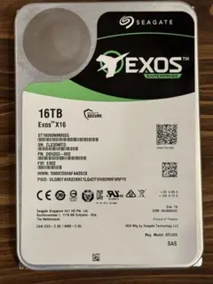 ①【新品未使用】【開封】seagate HDD 16TB 7200rpm
