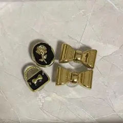 シビッツ クロックス ゴールド×黒 リボン 薔薇 A25