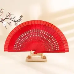 扇子 フラメンコ アバニコ スペイン シンプル 赤 レッド 踊り 小物