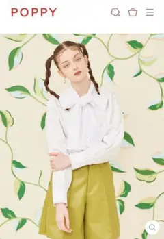 【値下】POPPY あさぎーにょ　リボンタイブラウスホワイト　2022SS
