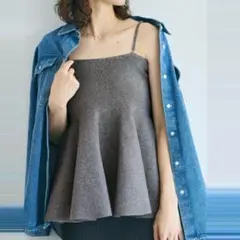 新品未使用タグ付き♡coca スポンディッシュニットキャミソール ブラックL