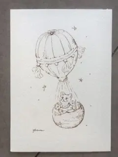 原画　猫　イラスト　ペン画