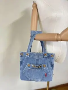 デニム小型トートバッグ
