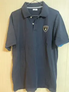 ランボルギーニ　ポロシャツ　ネイビー×ブルー　XL