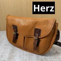 Hertz ヘルツ メッセンジャーバッグ ショルダーバッグ ヌメ革 キャメル 総革で作ったサイズ展開豊富なメッセンジャーバッグ「革鞄のHERZ