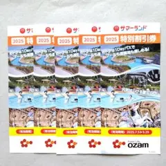 東京サマーランド 2025 特別割引券 5枚セット