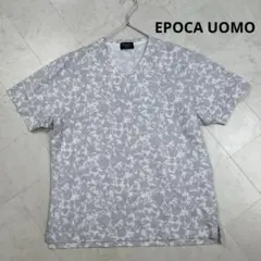EPOCA UOMO 【XL相当】グレンチェックかすれフラワーカットソー