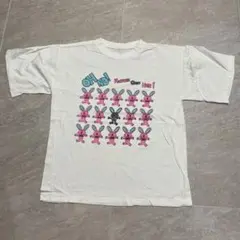 90s シングルステッチ うさぎ 色違い アート ファニープリント Tシャツ