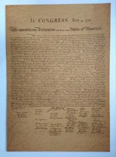 アメリカ独立宣言書 ポスター