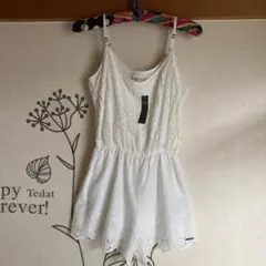 【未使用品】アバクロ　オールインワン　キャミ　パンツ　レース　リゾート　夏