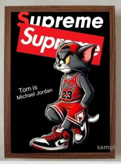 トムとジェリーTom Supremeポスターフレーム付き壁掛けパロディ
