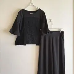 【新品】LACE LADIES レース　セットアップ パンツ　L 黒