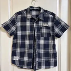 BLUE CROSS 半袖シャツ 150 ネイビー チェック