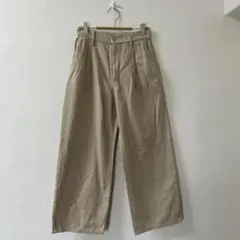 UNIQLOユニクロ ワイドパンツ 綿混　Sサイズ　ベージュ