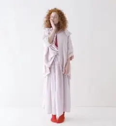 ネストローブ リネン天然染めケープカラーブラウス