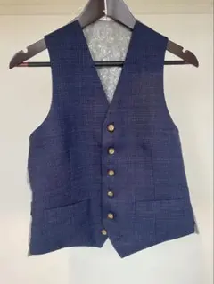 【美品】MEN’S BIGI リバーシブル ベスト ジレ ネイビー×グレー