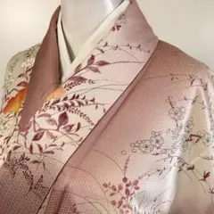 【着】8386m 着物 小紋 桜・牡丹文様