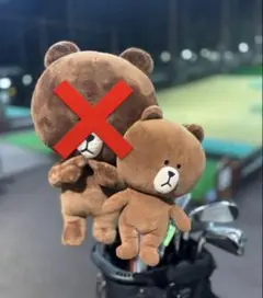 LINE ブラウン ヘッドカバー 　ゴルフ　ユーティリティ