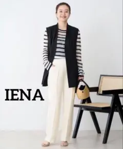 《IENA　パンツ》ホワイト　アイボリー　裏地付き