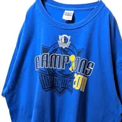 ギルダン NBAダラスマーベリックス ロゴ Tシャツ ブルー 青 XL 古着