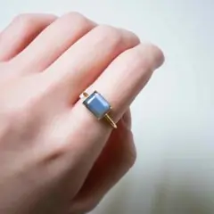 ラブラドライト リング【10号】指輪＊ゴールド＊天然石＊レクタングル＊13号も