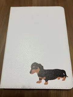 ダックスフンドイラスト iPadケース ホワイト　タブレット