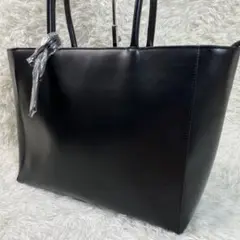 新品同様 MURA トートバッグ レザー ブラック A4収納可 肩掛け可