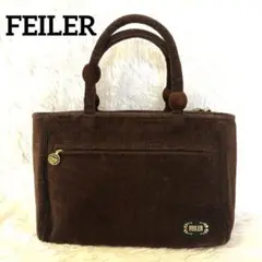 FEILER 美品✨フェイラー トートバッグ ハンドバッグ ドット柄 ブラウン