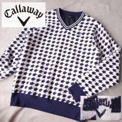 Callaway レディース セーター L ネイビー・ホワイト