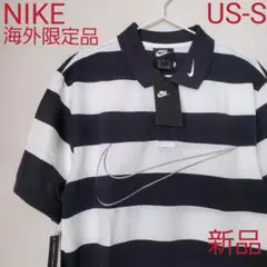NIKE ビッグスウッシュ刺繍ボーダーポロシャツ 新品