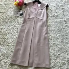 美品✨ルネ 2018年製 上品 Vネックワンピース プリーツ ピンク 34