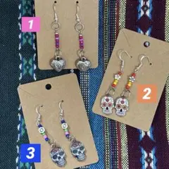 メキシカンスカルデザインピアス