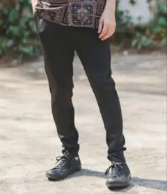 CAMBIO　カンビオ　ダンボールニットスキニーパンツ　黒・L