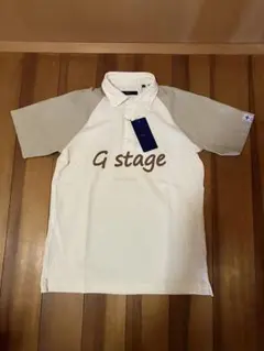 新品g-stage清涼カノコ台襟 ロゴ プリント ポロシャツ