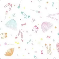 輸入生地 縦95×横108cm バレエモチーフ柄 綿100％